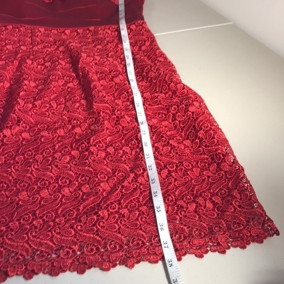 JAX sleeveless lace jewel sheath dress size 4 red - Picture 10 of 12